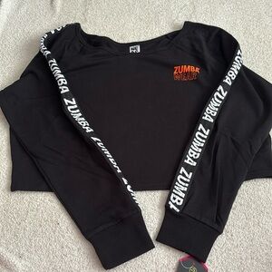 Size S Zumba Long Sleeve Cropped Sweatshirt